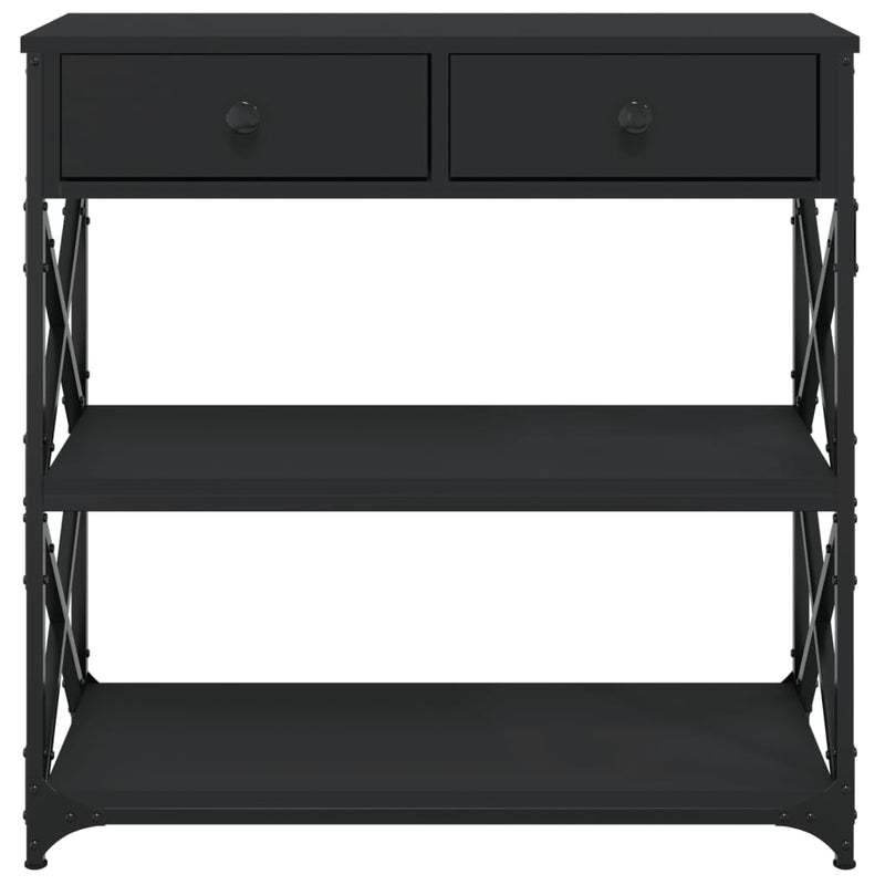 Console Table Black 75x28x75 cm Engineered Wood