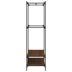 vidaXL Clothes Rack with Shelves Brown Oak Engineered Wood 5