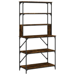 vidaXL Baker's Rack 6-Tier Smoked Oak 90x40x180 cm Engineered Wood 2
