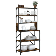 vidaXL Baker's Rack 6-Tier Smoked Oak 90x40x180 cm Engineered Wood 3