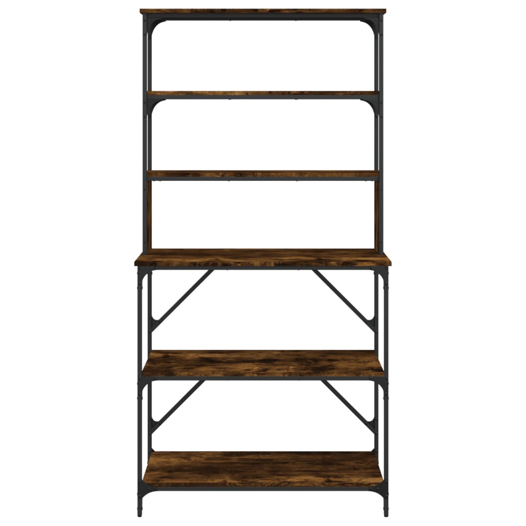 vidaXL Baker's Rack 6-Tier Smoked Oak 90x40x180 cm Engineered Wood 4