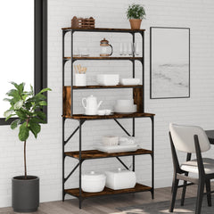 vidaXL Baker's Rack 6-Tier Smoked Oak 90x40x180 cm Engineered Wood 1