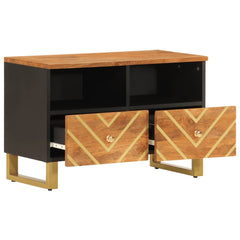 vidaXL TV Cabinet Brown and Black 70x33.5x46 cm Solid Wood Mango 3