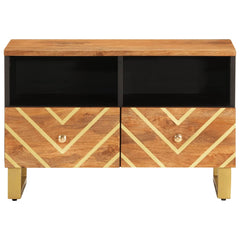 vidaXL TV Cabinet Brown and Black 70x33.5x46 cm Solid Wood Mango 4