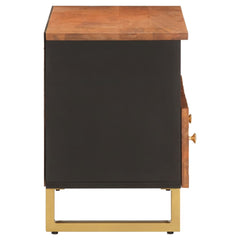 vidaXL TV Cabinet Brown and Black 70x33.5x46 cm Solid Wood Mango 5