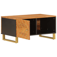 vidaXL Coffee Table Brown and Black 80x50x40 cm Solid Wood Mango 3