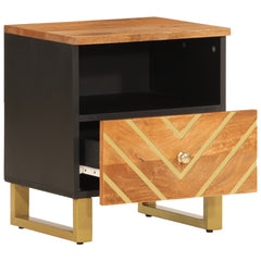 vidaXL Bedside Cabinet Brown and Black Solid Wood Mango 3