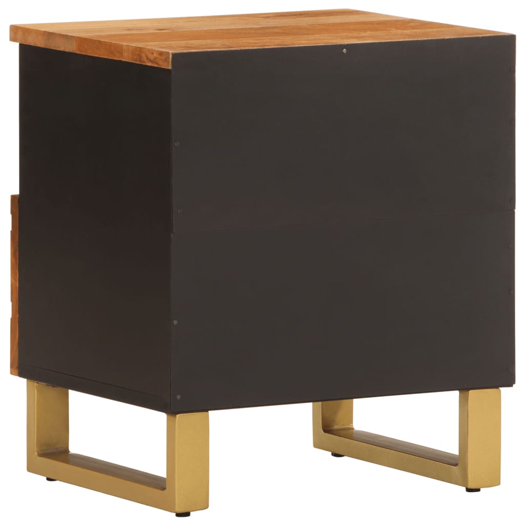 vidaXL Bedside Cabinet Brown and Black Solid Wood Mango 6