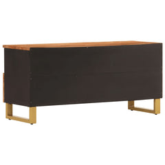 vidaXL TV Cabinet Brown and Black 100x33.5x46 cm Solid Wood Mango 6