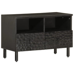 vidaXL TV Cabinet Black 70x33x46 cm Solid Wood Mango 1