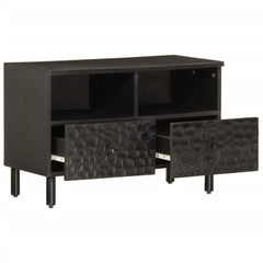 vidaXL TV Cabinet Black 70x33x46 cm Solid Wood Mango 2