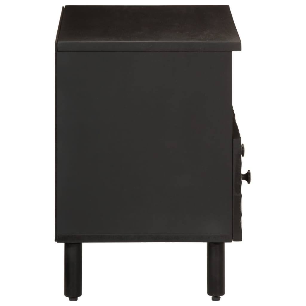 vidaXL TV Cabinet Black 70x33x46 cm Solid Wood Mango 4