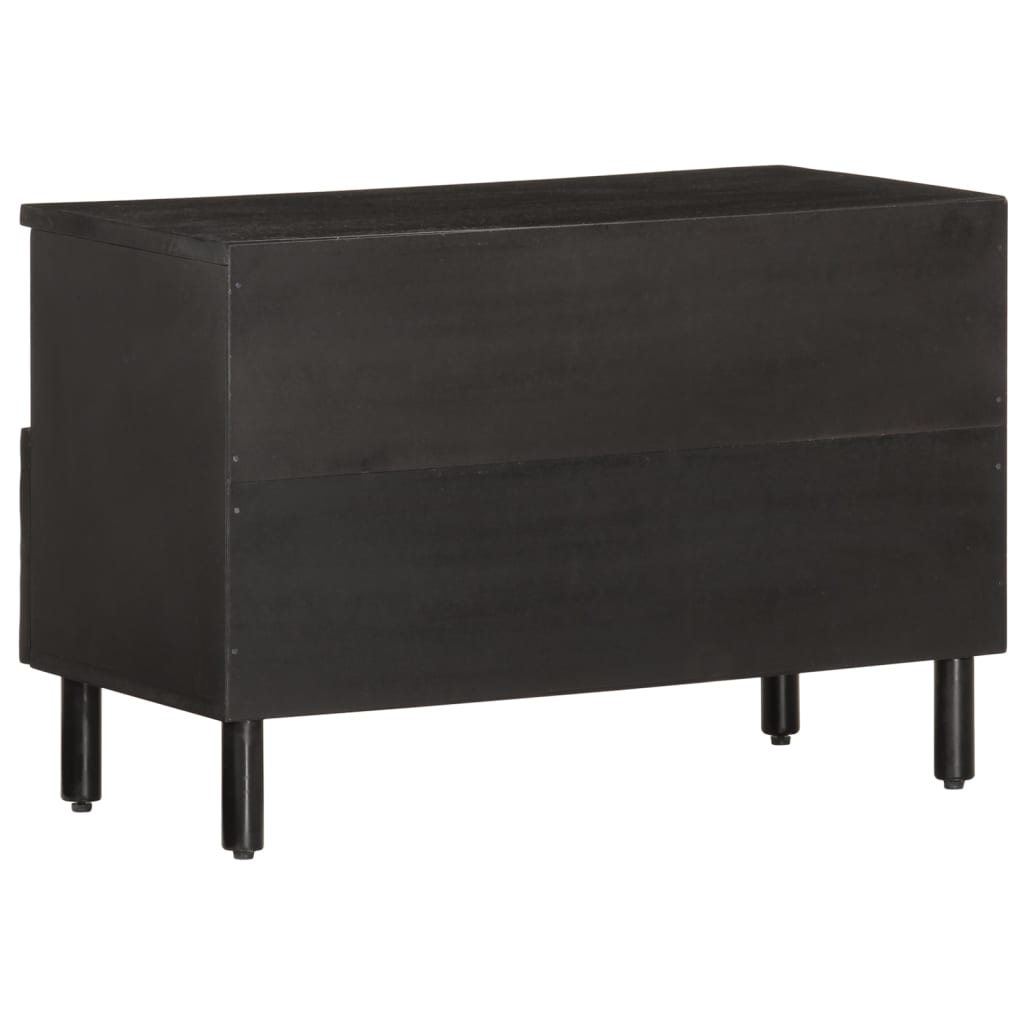 vidaXL TV Cabinet Black 70x33x46 cm Solid Wood Mango 5