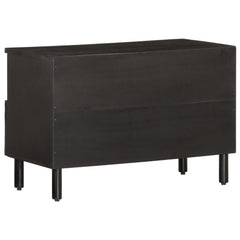 vidaXL TV Cabinet Black 70x33x46 cm Solid Wood Mango 5
