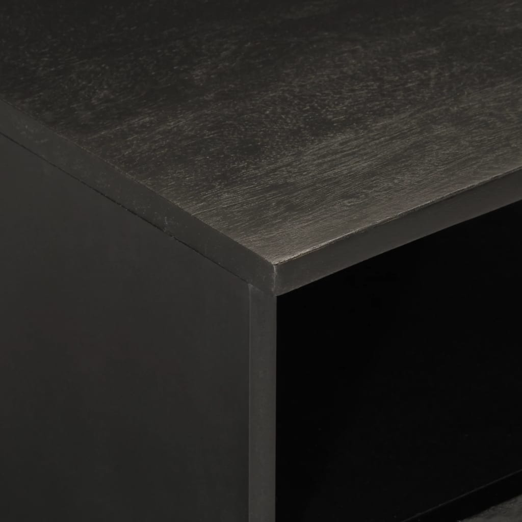 vidaXL TV Cabinet Black 70x33x46 cm Solid Wood Mango 6