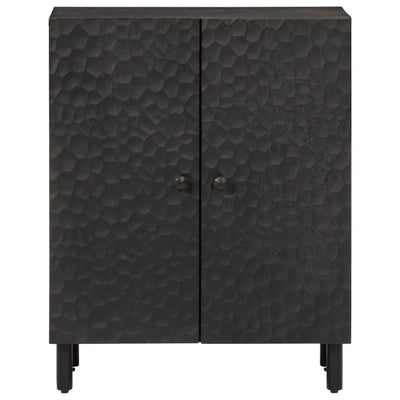 Side Cabinet Black 60x33x75 cm Solid Wood Mango