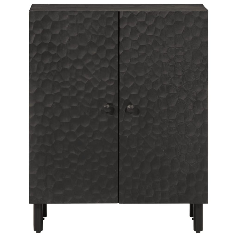 Side Cabinet Black 60x33x75 cm Solid Wood Mango