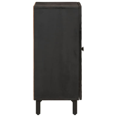 Side Cabinet Black 60x33x75 cm Solid Wood Mango