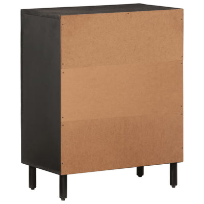 Side Cabinet Black 60x33x75 cm Solid Wood Mango