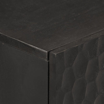 Side Cabinet Black 60x33x75 cm Solid Wood Mango