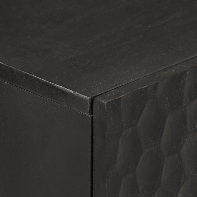 Side Cabinet Black 60x33x75 cm Solid Wood Mango