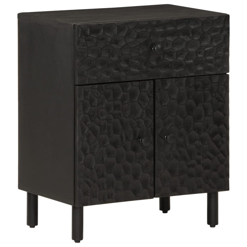 Bedside Cabinet Black 50x33x60 cm Solid Wood Mango