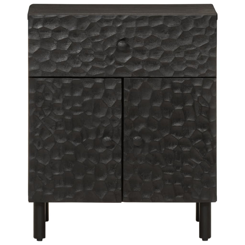 Bedside Cabinet Black 50x33x60 cm Solid Wood Mango