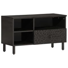 vidaXL TV Cabinet Black 80x33x46 cm Solid Wood Mango 1