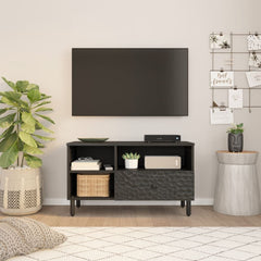 vidaXL TV Cabinet Black 80x33x46 cm Solid Wood Mango 2