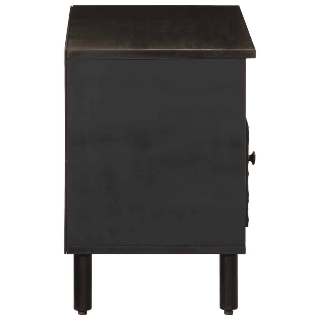vidaXL TV Cabinet Black 80x33x46 cm Solid Wood Mango 5
