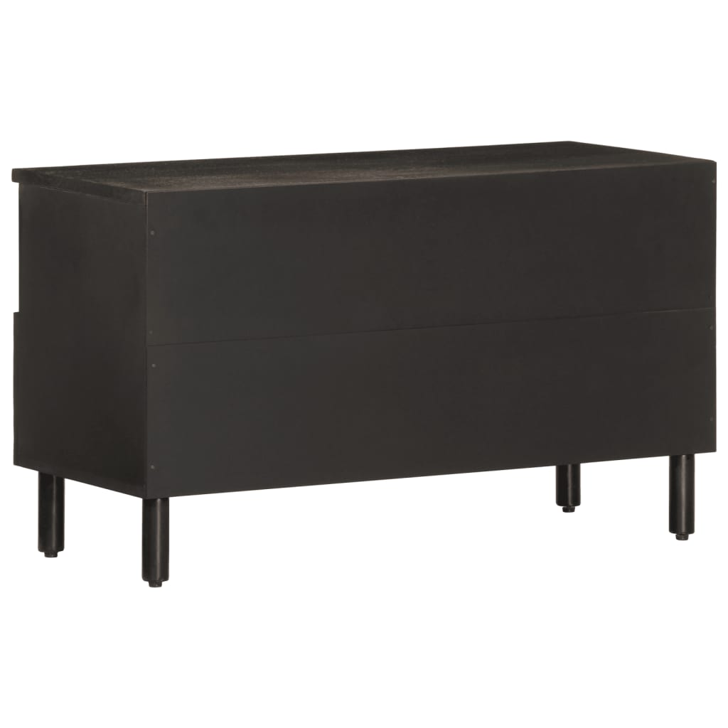 vidaXL TV Cabinet Black 80x33x46 cm Solid Wood Mango 6