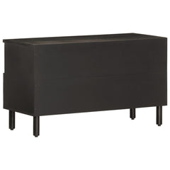 vidaXL TV Cabinet Black 80x33x46 cm Solid Wood Mango 6