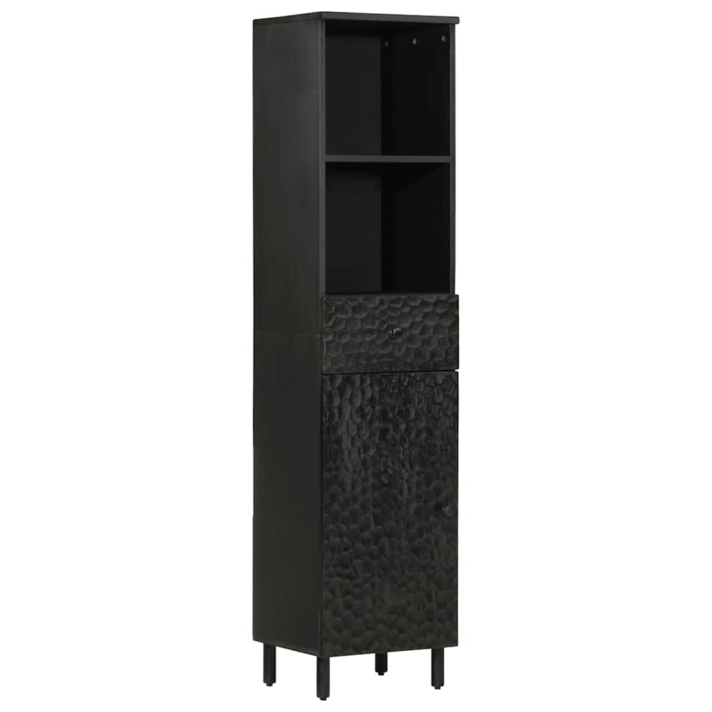 Bathroom Cabinet 38x33x160 cm Solid Wood Mango Black