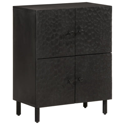 Side Cabinet Black 60x33x75 cm Solid Wood Mango