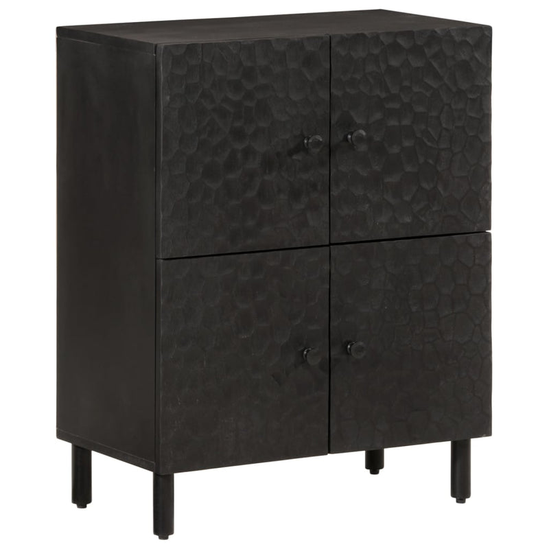 Side Cabinet Black 60x33x75 cm Solid Wood Mango