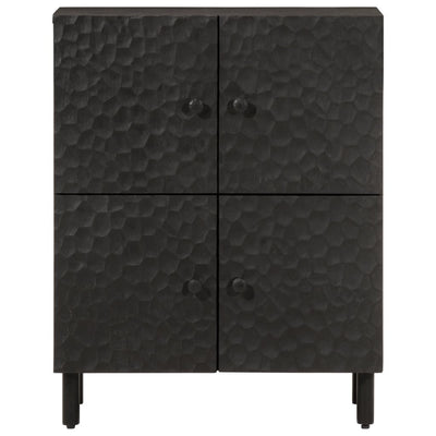 Side Cabinet Black 60x33x75 cm Solid Wood Mango