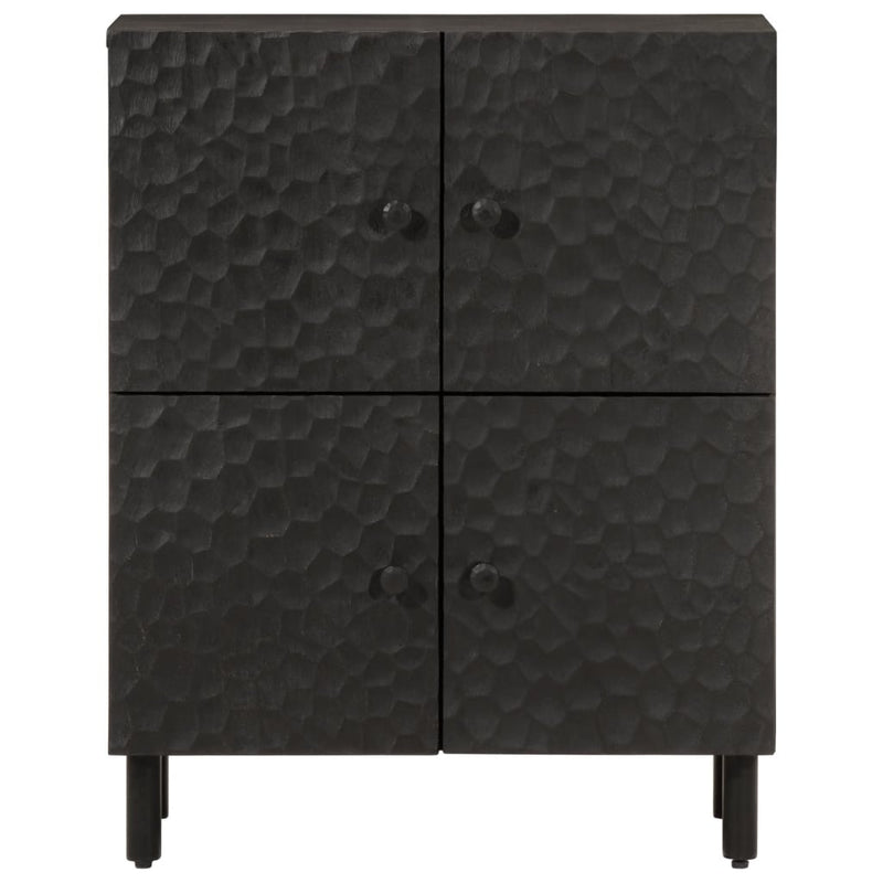 Side Cabinet Black 60x33x75 cm Solid Wood Mango