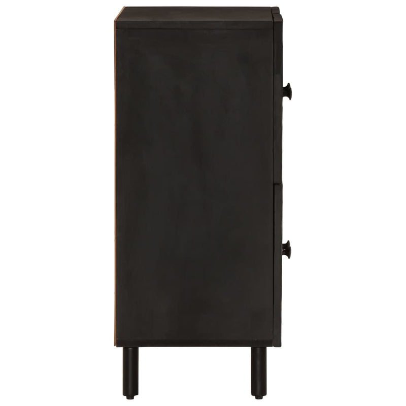 Side Cabinet Black 60x33x75 cm Solid Wood Mango