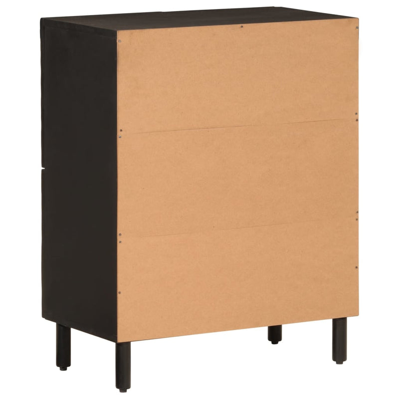 Side Cabinet Black 60x33x75 cm Solid Wood Mango