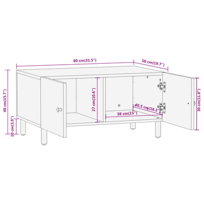 Coffee Table 80x50x40 cm Solid Wood Mango