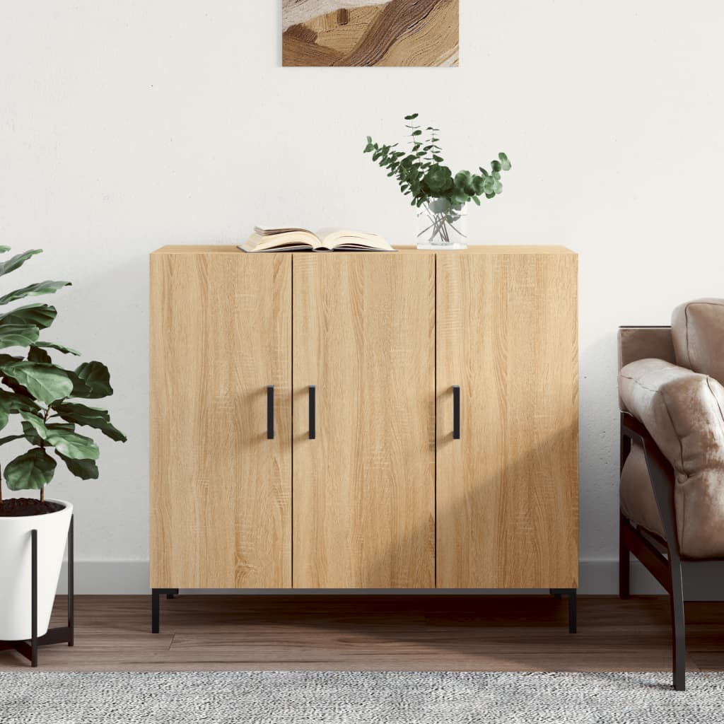Sideboard 90x34x80 cm Engineered Wood Sonoma oak