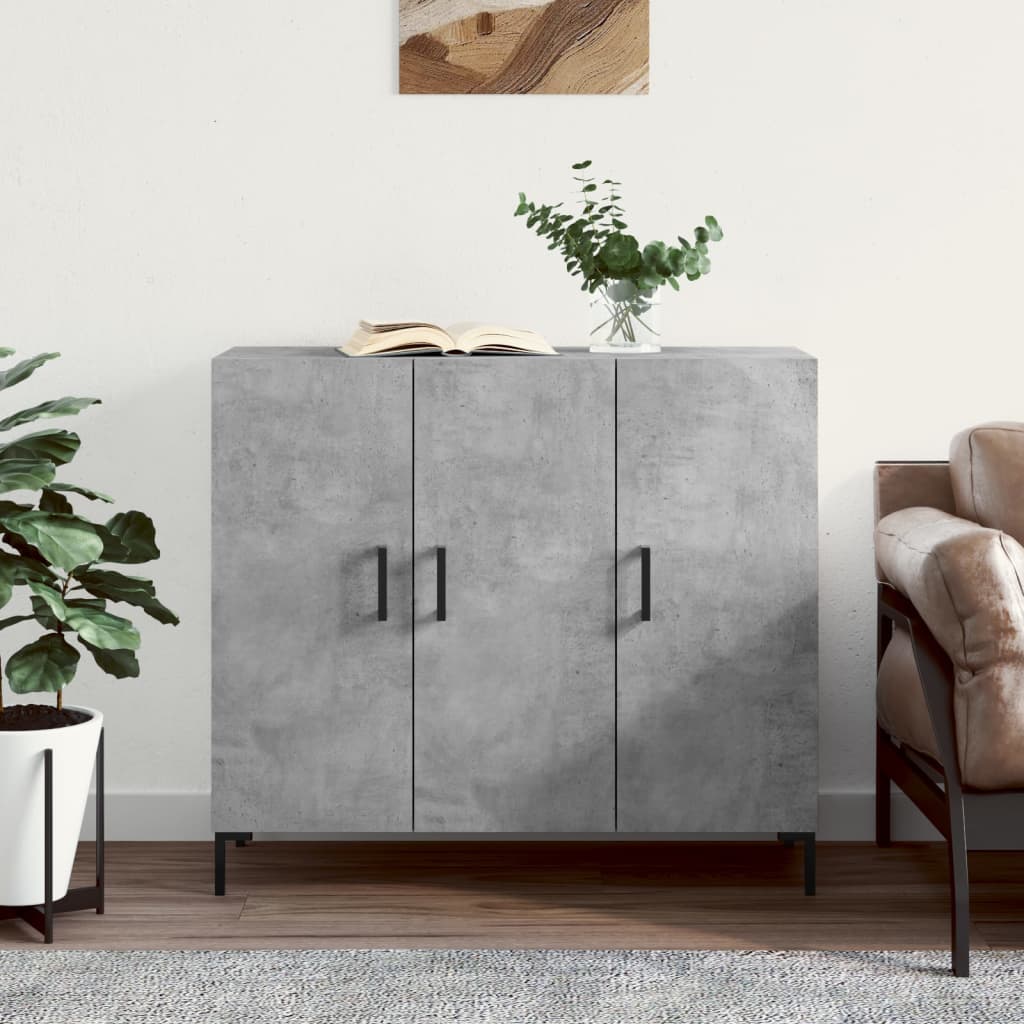 Sideboard 90x34x80 cm Engineered Wood Concrete grey