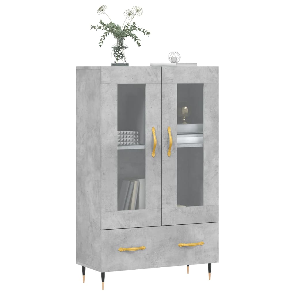 vidaXL Highboard Concrete Grey 69.5x31x115 cm Engineered Wood 3
