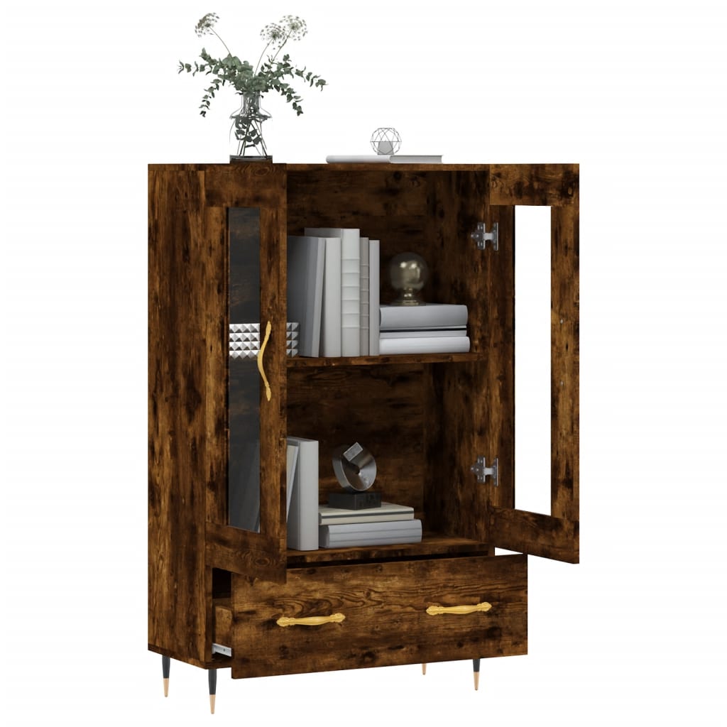 vidaXL Highboard Smoked Oak 69.5x31x115 cm Engineered Wood 4