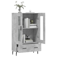 vidaXL Highboard Concrete Grey 69.5x31x115 cm Engineered Wood 4