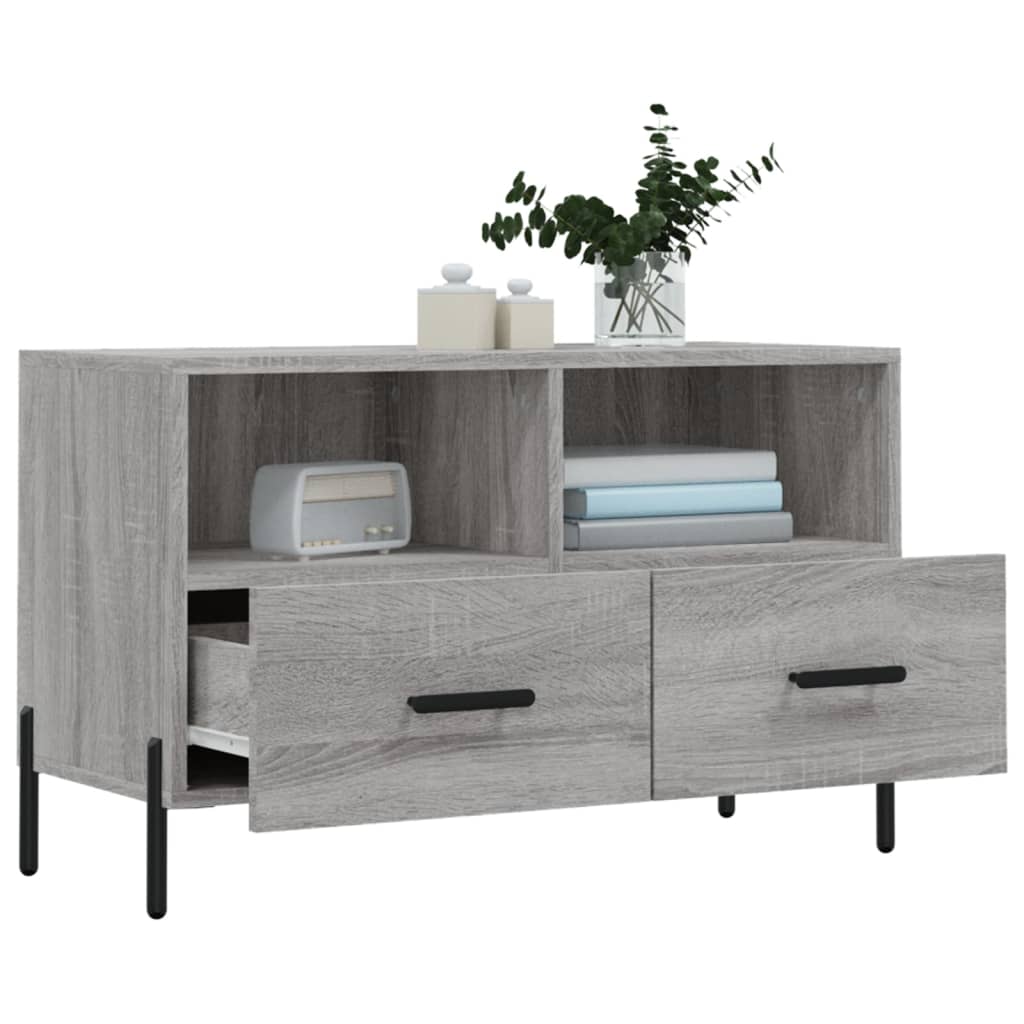 vidaXL TV Cabinet Grey Sonoma 80x36x50 cm Engineered Wood 4