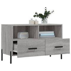 vidaXL TV Cabinet Grey Sonoma 80x36x50 cm Engineered Wood 4