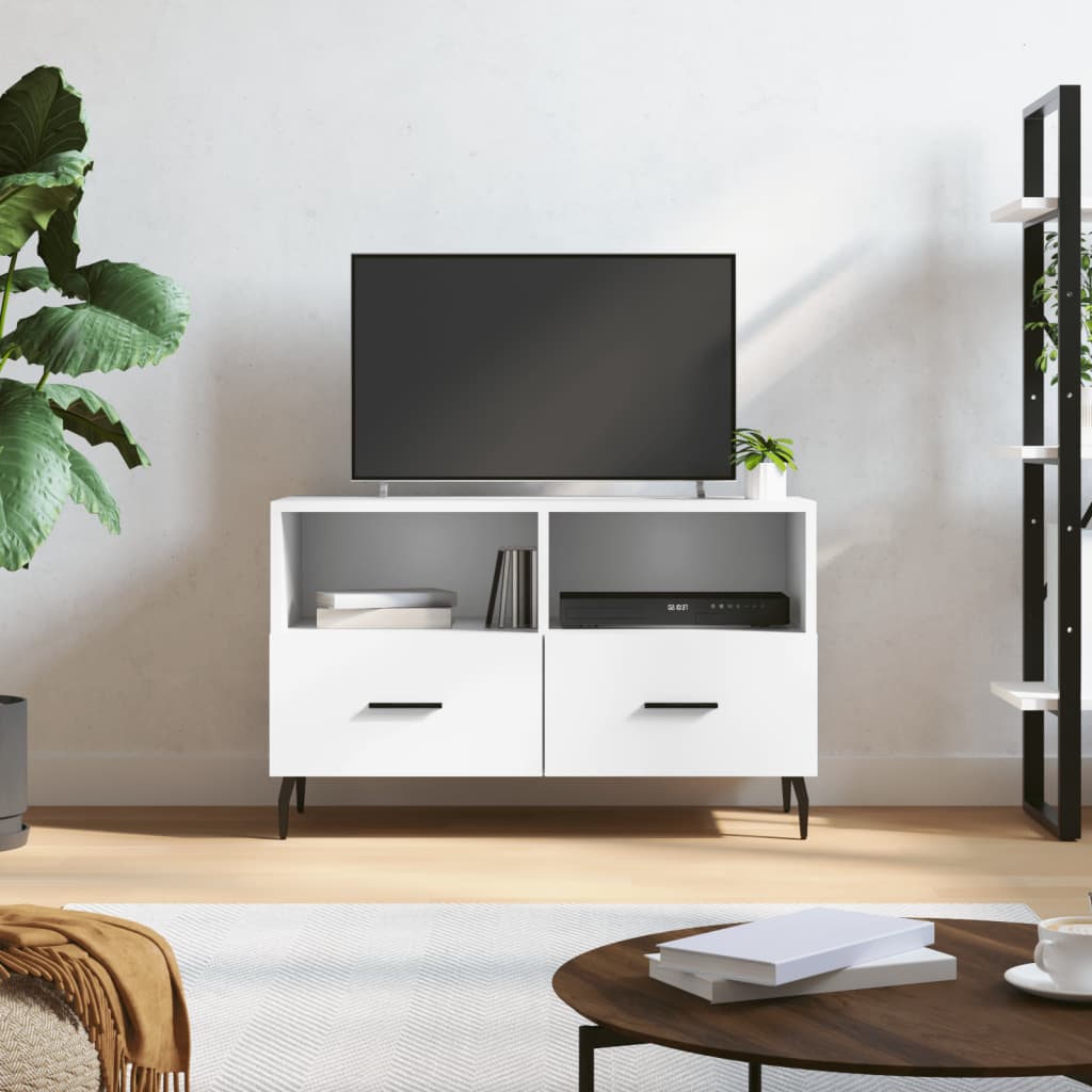 TV Cabinet 80x36x50 cm Engineered Wood White