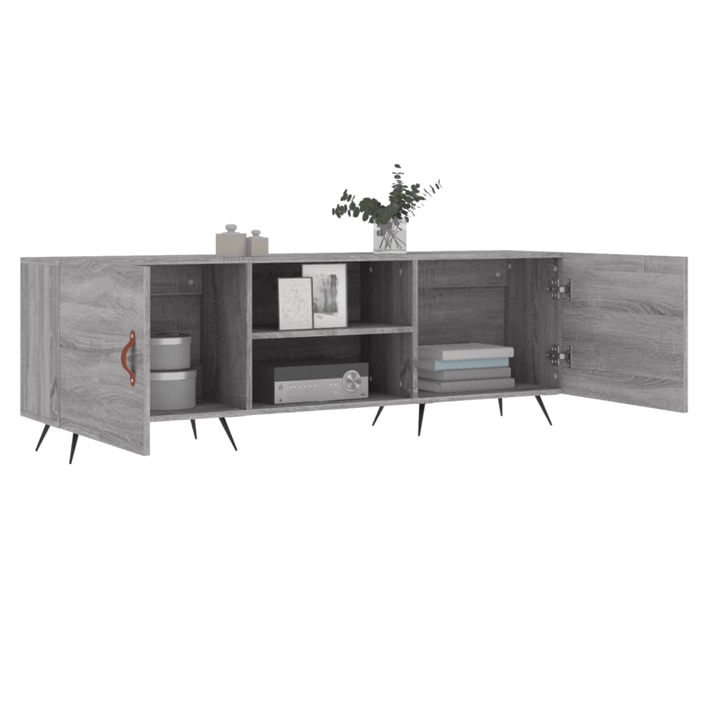 vidaXL TV Cabinet Grey Sonoma 150x30x50 cm Engineered Wood 4