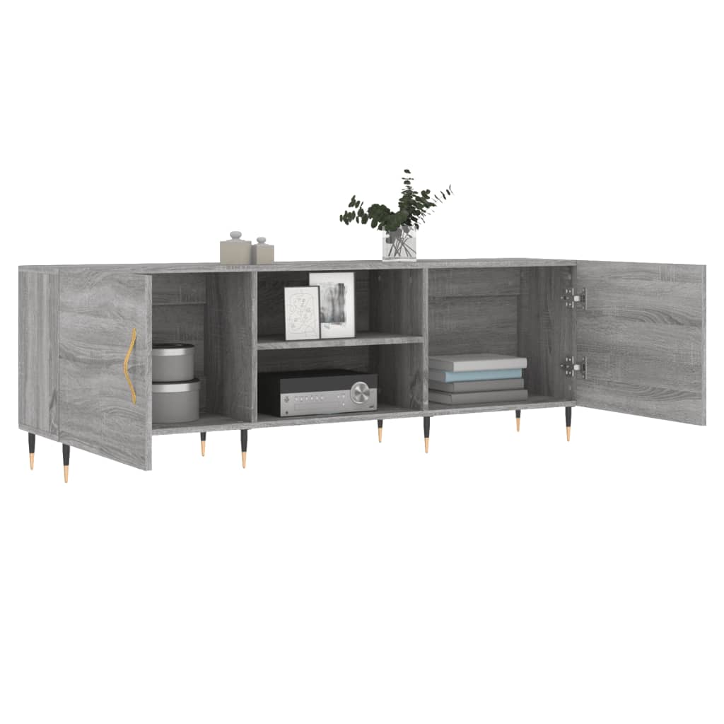 vidaXL TV Cabinet Grey Sonoma 150x30x50 cm Engineered Wood 4